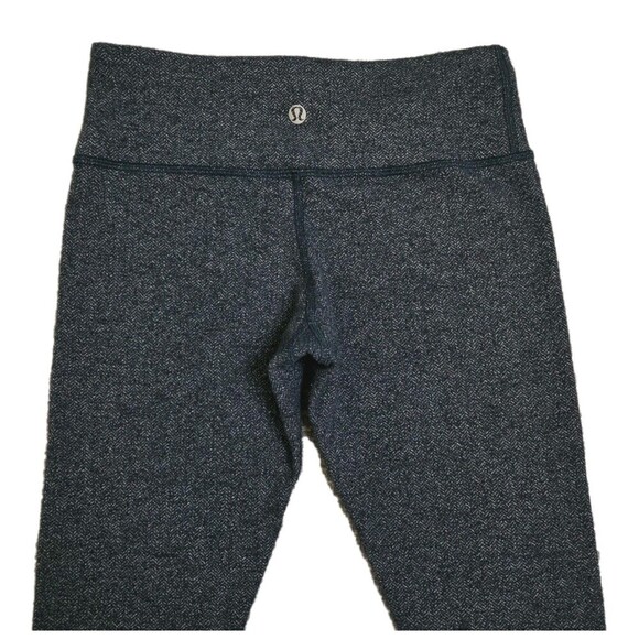 Lululemon Blue Herringbone Elastic Waist Pull On Ankle Leggings Women's 4 - Picture 1 of 9